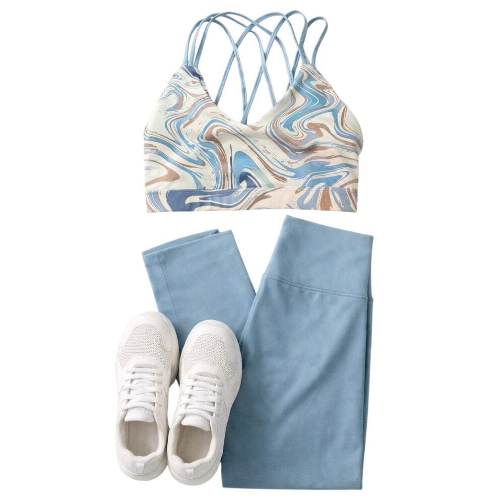 New LA + Image Light Blue Sports Bra Medium